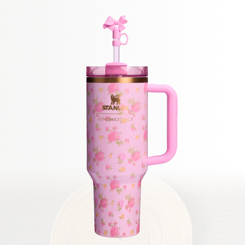 Stanley Love Shack Fancy 40 oz Quencher 2.0 Pink Tumbler Ibiza Sunset New In Box