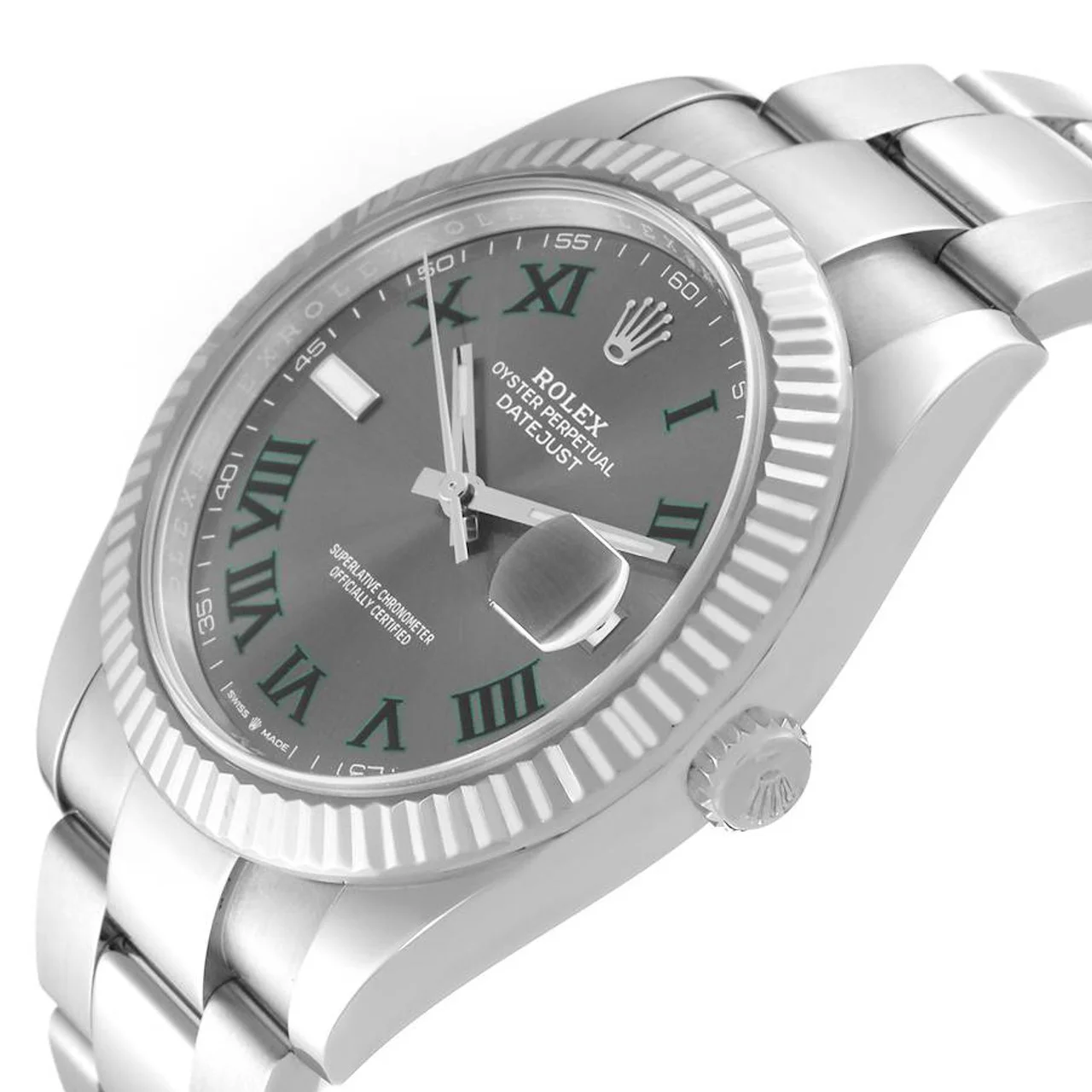 Superclone Rolex Datejust 41mm Rhodium Dial 126334 Wimbledon Flutted / Oyster - Image 2