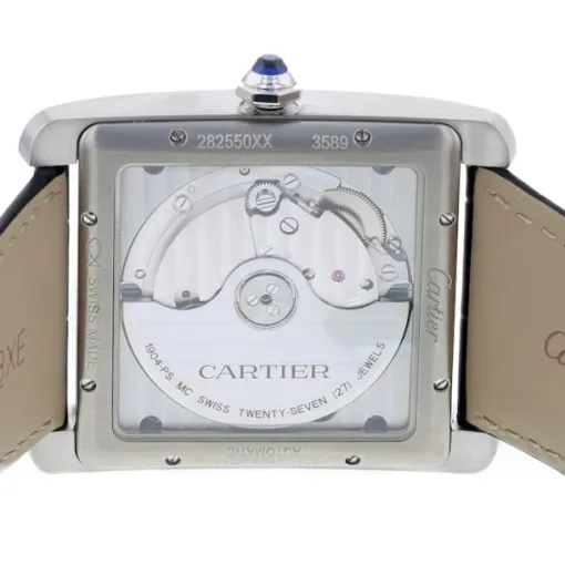 Cartier Tank MC Men Automatic Silver Alligator Watch W5330003 - Image 4