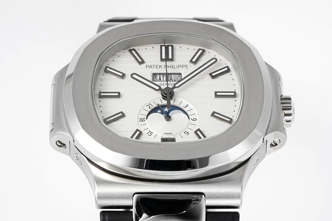 Patek Philippe Nautilus Blue Rubber Strap Watch - Image 3