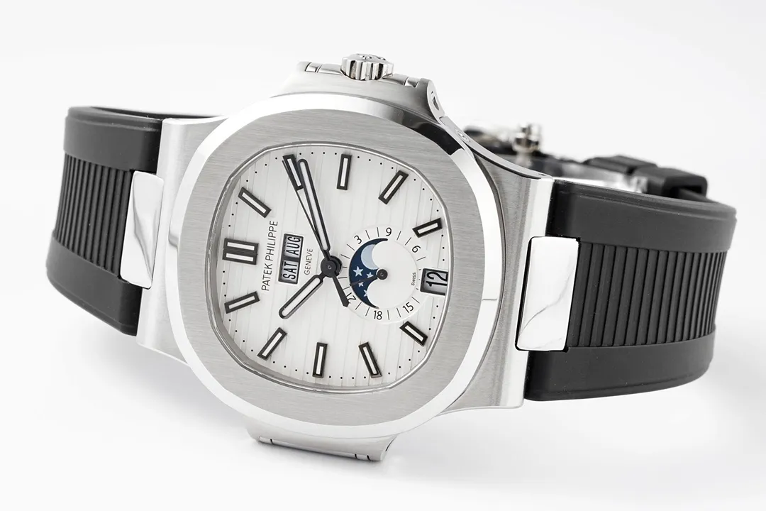 Patek Philippe Nautilus Blue Rubber Strap Watch - Image 7