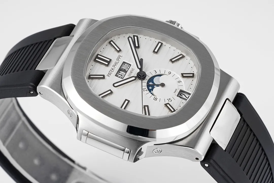 Patek Philippe Nautilus Blue Rubber Strap Watch - Image 4