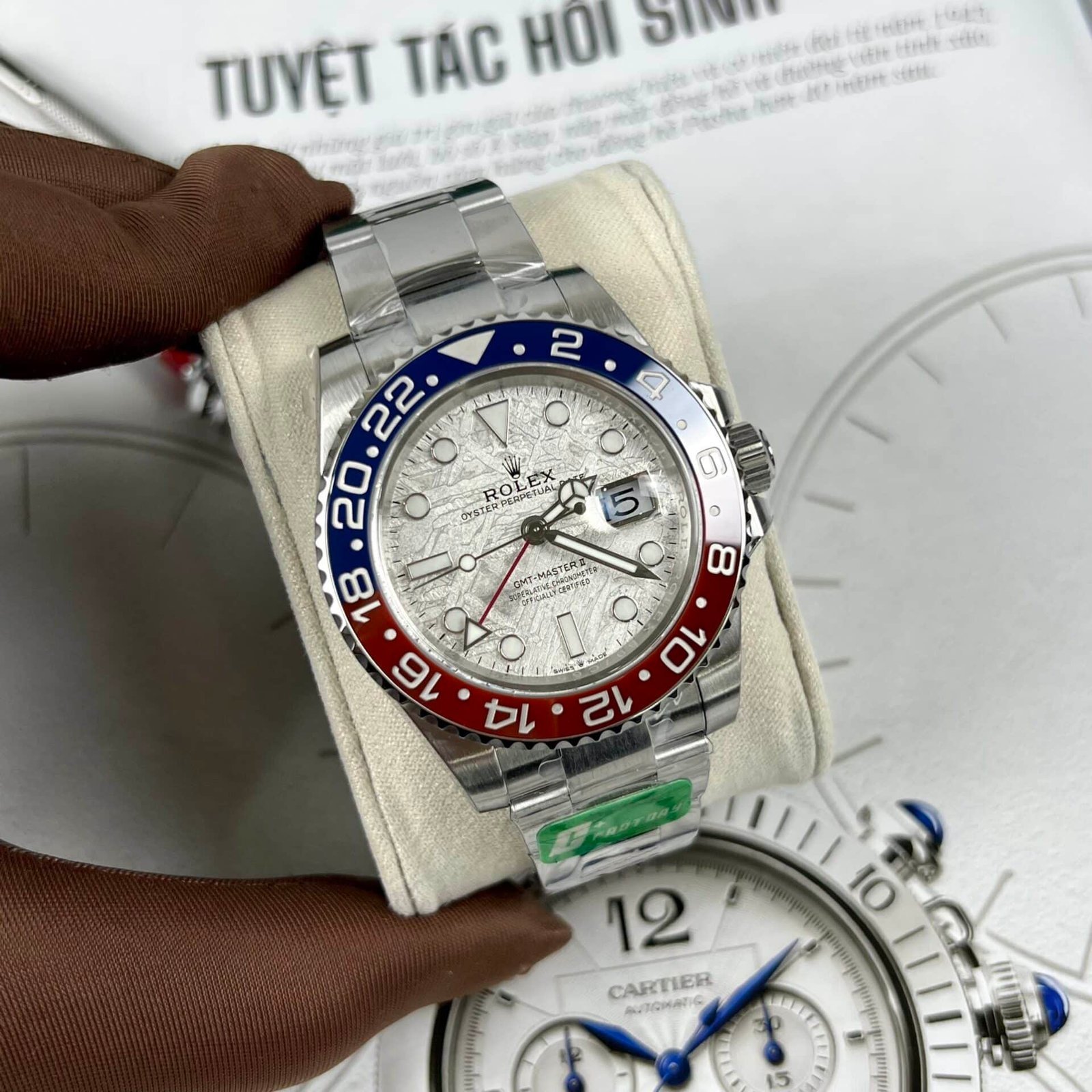 Superclone Rolex GMT-Master II Meteorite Dial 126719BLRO Superman Oyster - Image 4