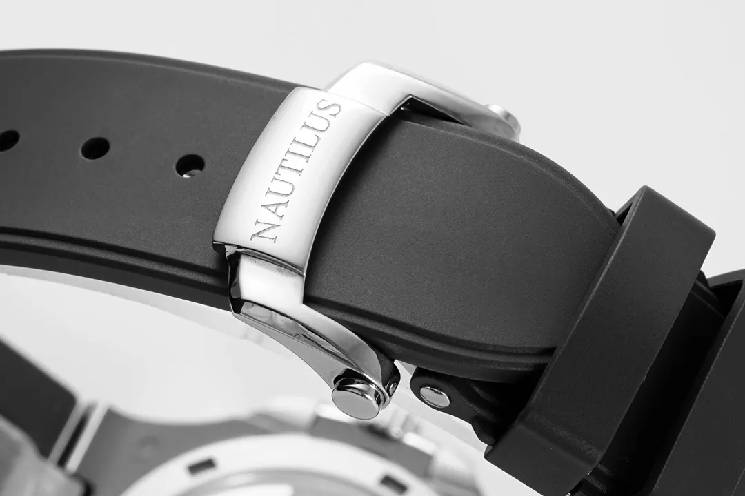 Patek Philippe Nautilus Blue Rubber Strap Watch - Image 9