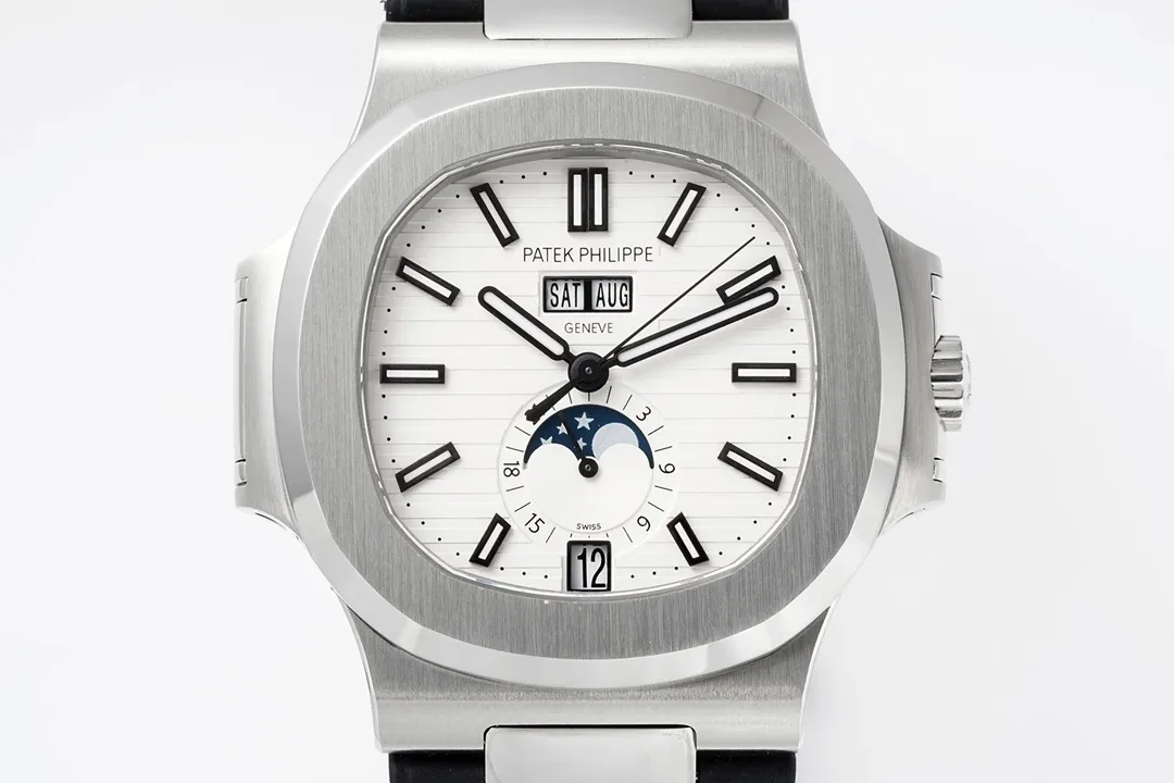 Patek Philippe Nautilus Blue Rubber Strap Watch - Image 2