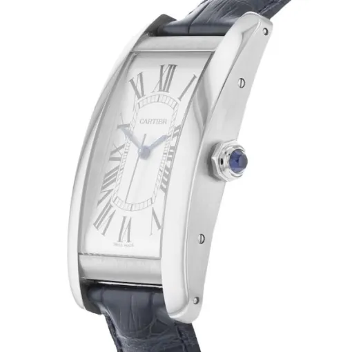 Cartier Tank Americaine Men Automatic Silver Alligator Watch WSTA0018 - Image 2