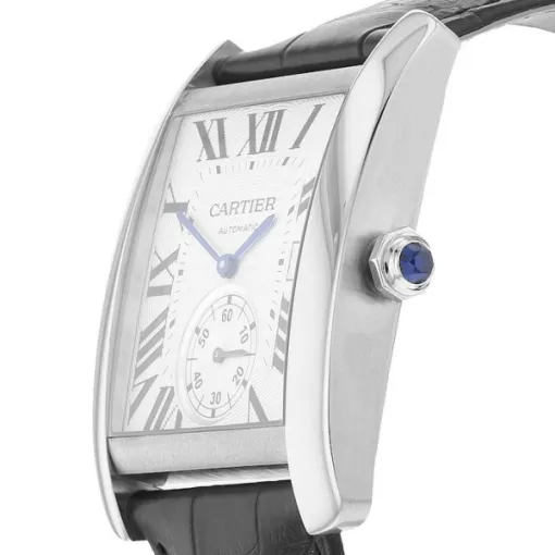 Cartier Tank MC Men Automatic Silver Alligator Watch W5330003 - Image 2