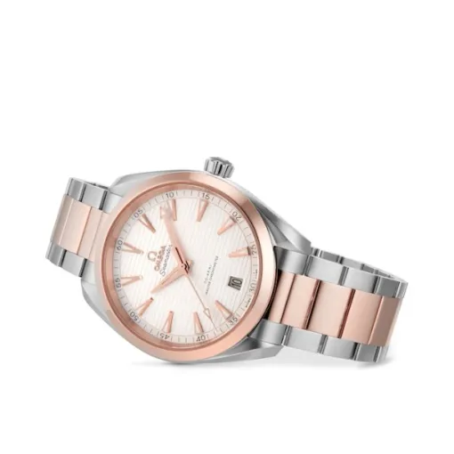 Omega Seamaster Aqua Terra Men Automatic Silver Stainless Steel 18ct Rose Gold Watch O22020412102001 - Image 3