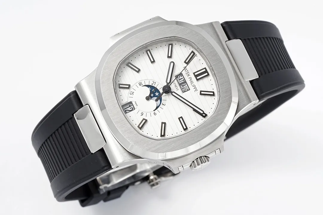 Patek Philippe Nautilus Blue Rubber Strap Watch - Image 6