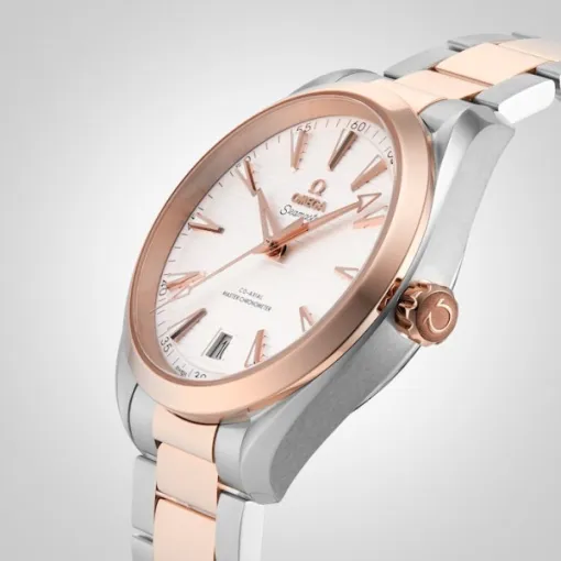 Omega Seamaster Aqua Terra Men Automatic Silver Stainless Steel 18ct Rose Gold Watch O22020412102001 - Image 6