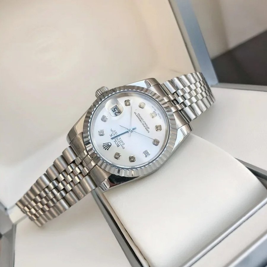 Couple Watches Rolex Datejust 36/28mm SS/SS Jub Sliver/Dia - Image 5