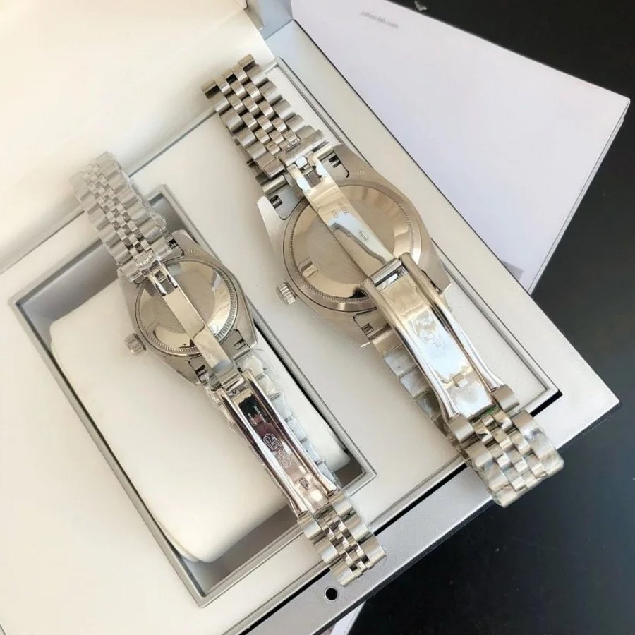 Couple Watches Rolex Datejust 36/28mm SS/SS Jub Sliver/Dia - Image 6