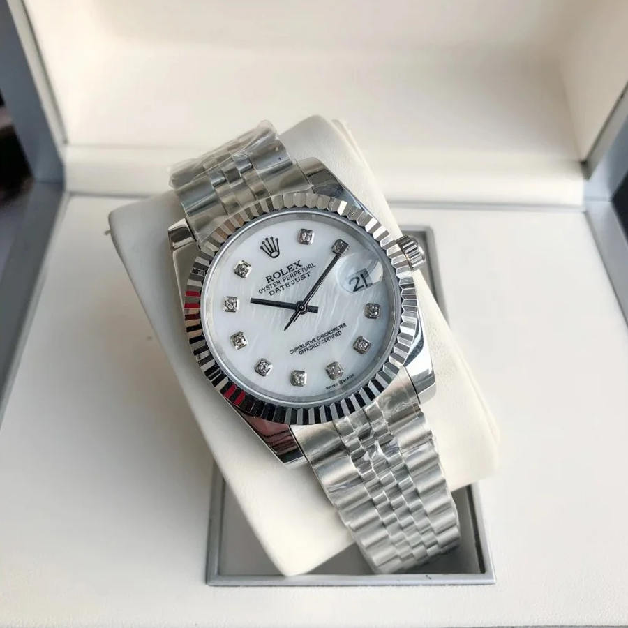 Couple Watches Rolex Datejust 36/28mm SS/SS Jub White/Dial - Image 3