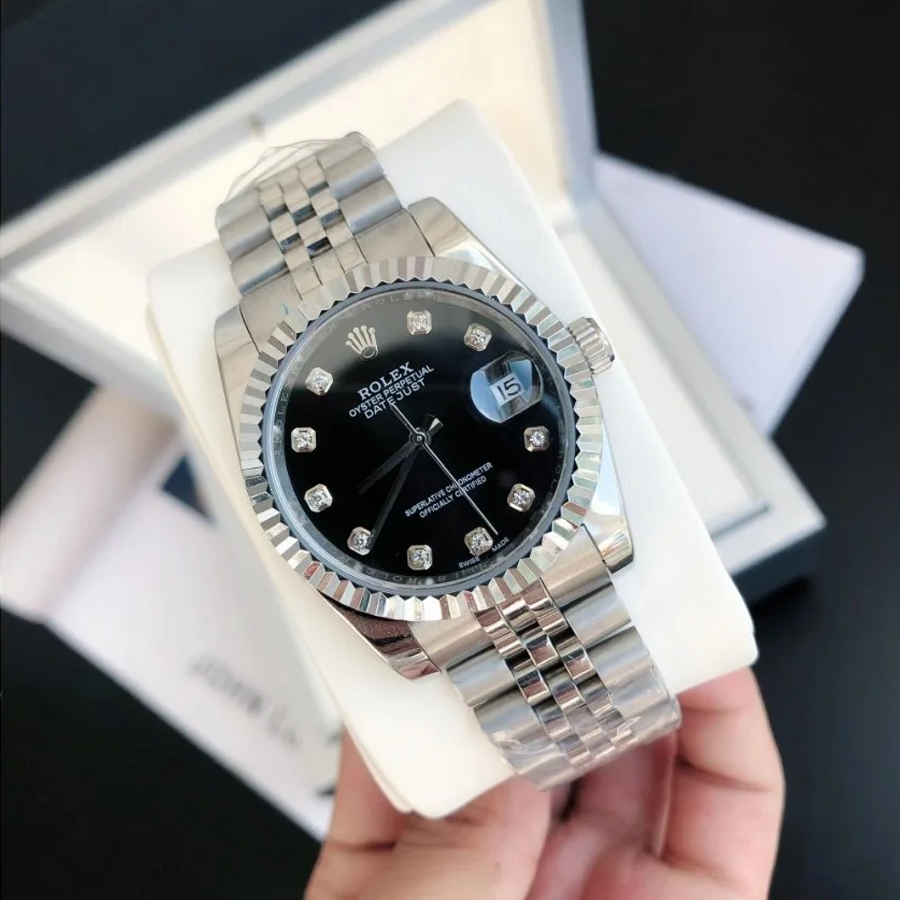 Couple Watches Rolex Datejust 36/28mm SS/SS Jub Black/Dial - Image 2