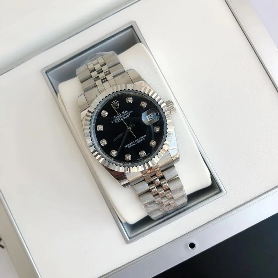 Couple Watches Rolex Datejust 36/28mm SS/SS Jub Black/Dial - Image 4