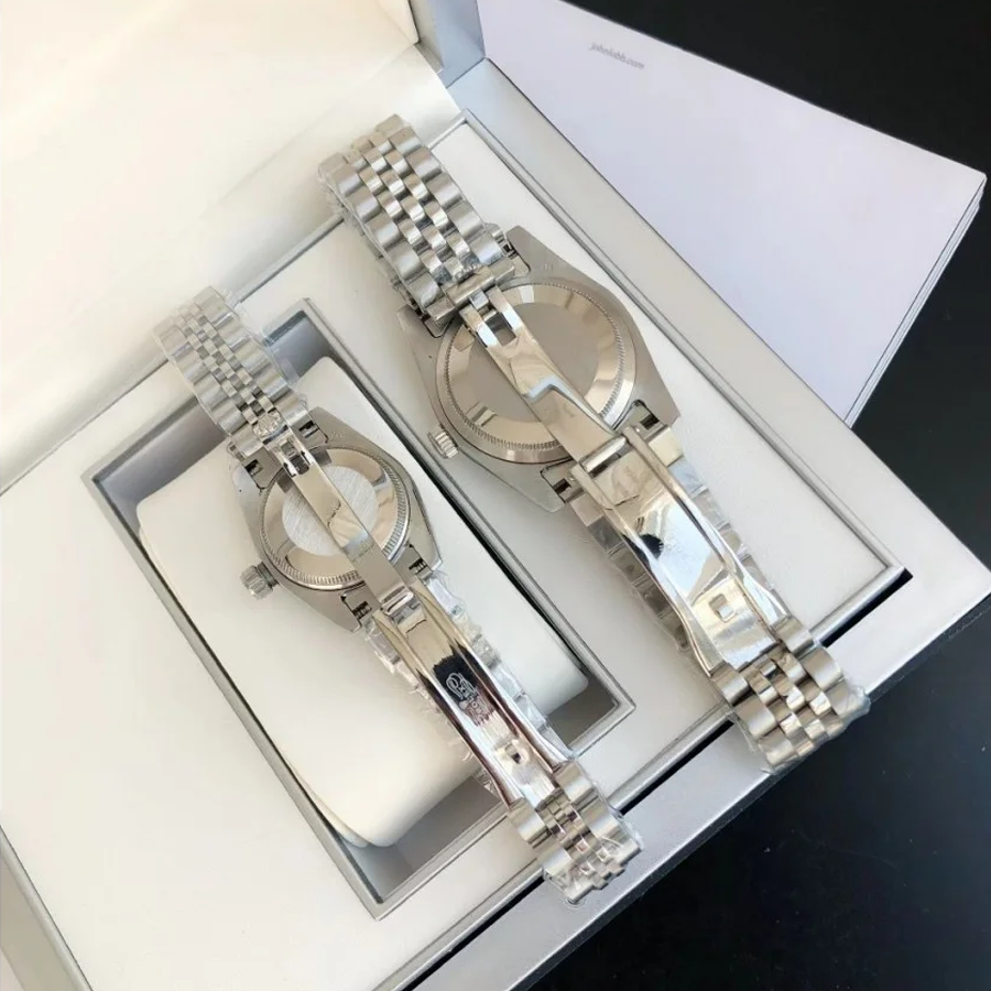 Couple Watches Rolex Datejust 36/28mm SS/SS Jub Black/Dial - Image 7