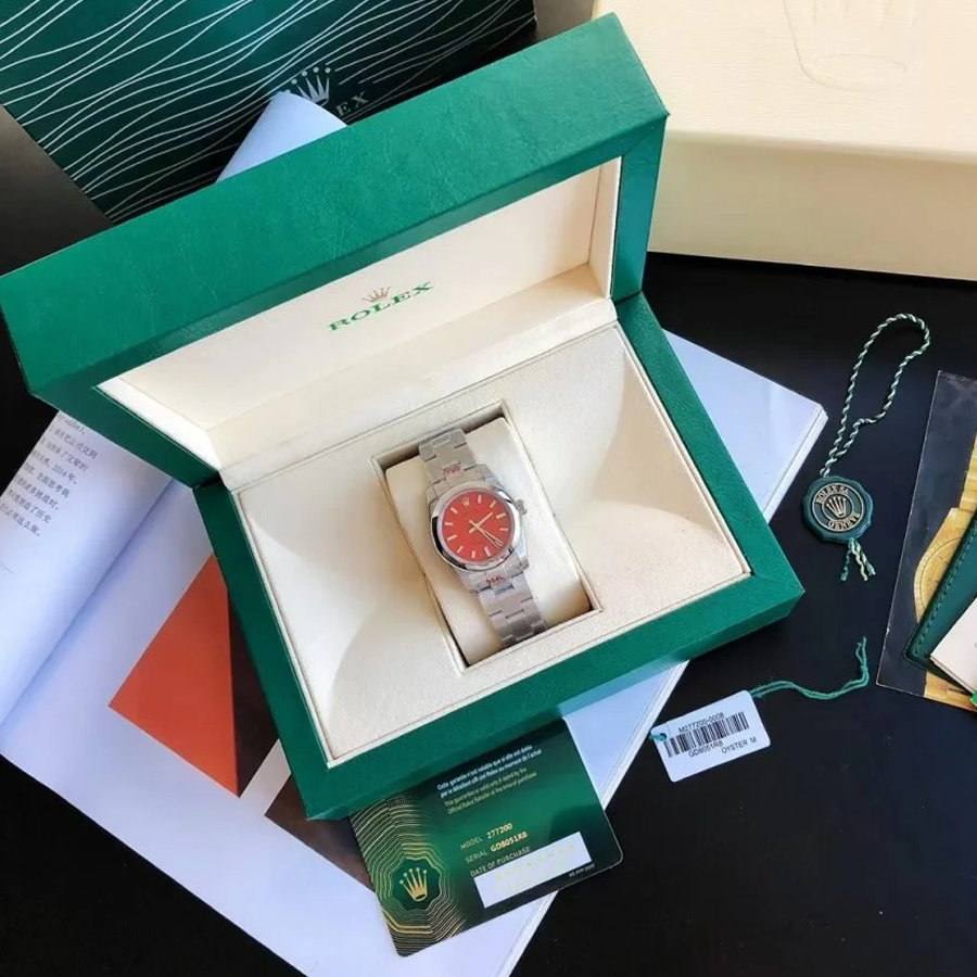 Couple Watches Rolex Oyster Perpetual 31/41mm SS/SS Red/Stk - Image 3