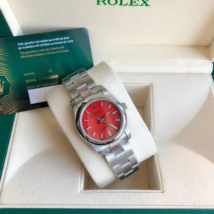 Couple Watches Rolex Oyster Perpetual 31/41mm SS/SS Red/Stk - Image 4