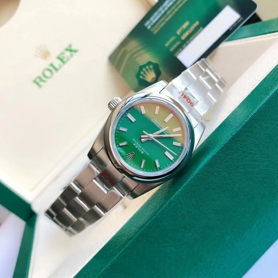 Couple Watches Rolex Oyster Perpetual 31/41mm SS/SS Green/Stk - Image 4